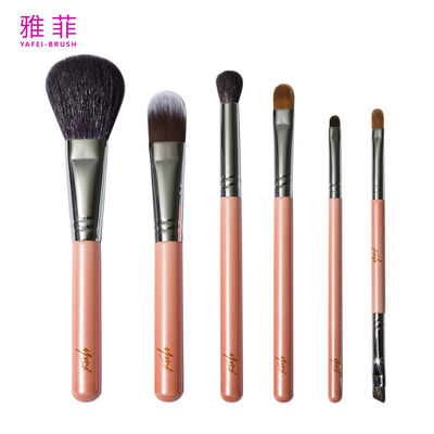 Buy 062830 Stylish Copper Ferrule 6PCS Small Makeup Brush Set With Storage Case online manufacture