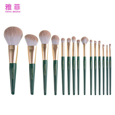 Buy 280A84915 Gold Ferrule 15 Pcs Makeup Brush Set Wooden Handle Cosmetic Brush Set Private Label online manufacture