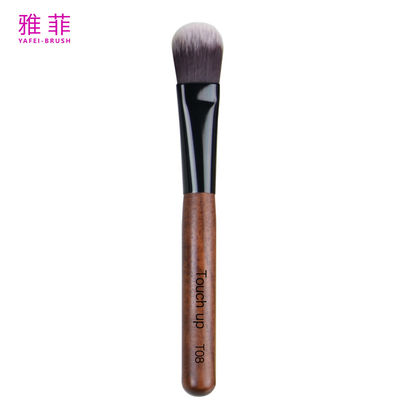 Buy T08 Synthetic Vegan Material Multi-Functional Single Foundation Makeup Brush Copper Tube Wood Handle online manufacture