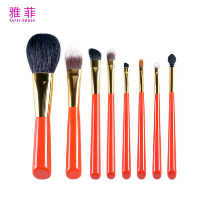 137A10908 Wooden Handle Makeup Brush Small Set 8PCS Portable Makeup Brush Set