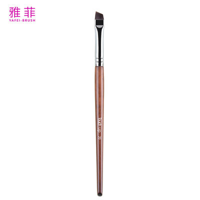 TOUCH UP 20 Custom LOGO Angled Eyeliner Pen Wide Flat Vegan Makeup Brush Wooden Handle