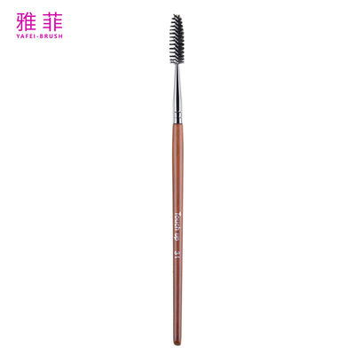TOUCH UP 31 Eyelash Spiral Curly Eyebrow Brush Custom Logo Copper Ferrule Wooden Handle Premium Quality