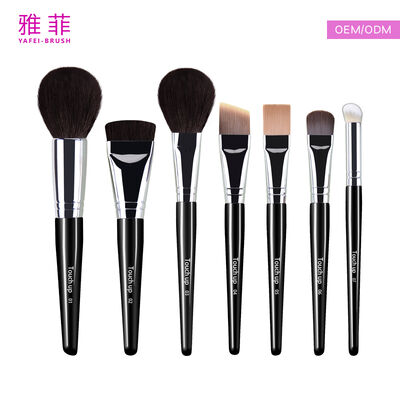 Professional Makeup Brush Set Medium Tongue Shaped Classic Sable Hair Blending Brush Customizable Handle Color and Size
